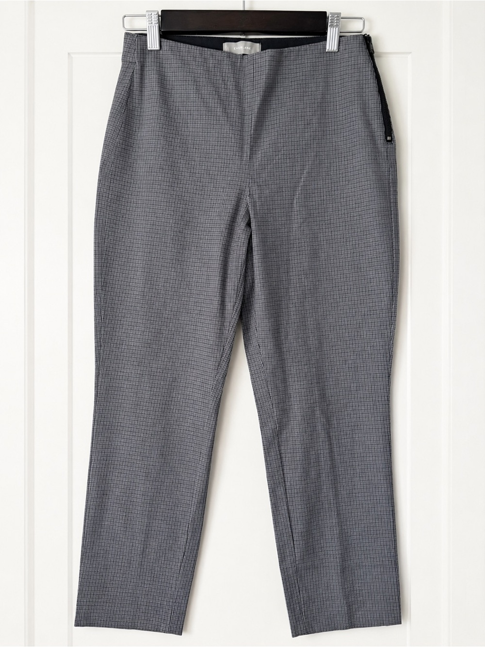 Everlane Gray Houndstooth Side Zip Ankle Pants Size 4